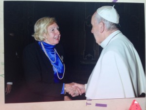 Ingrid speaking to pope